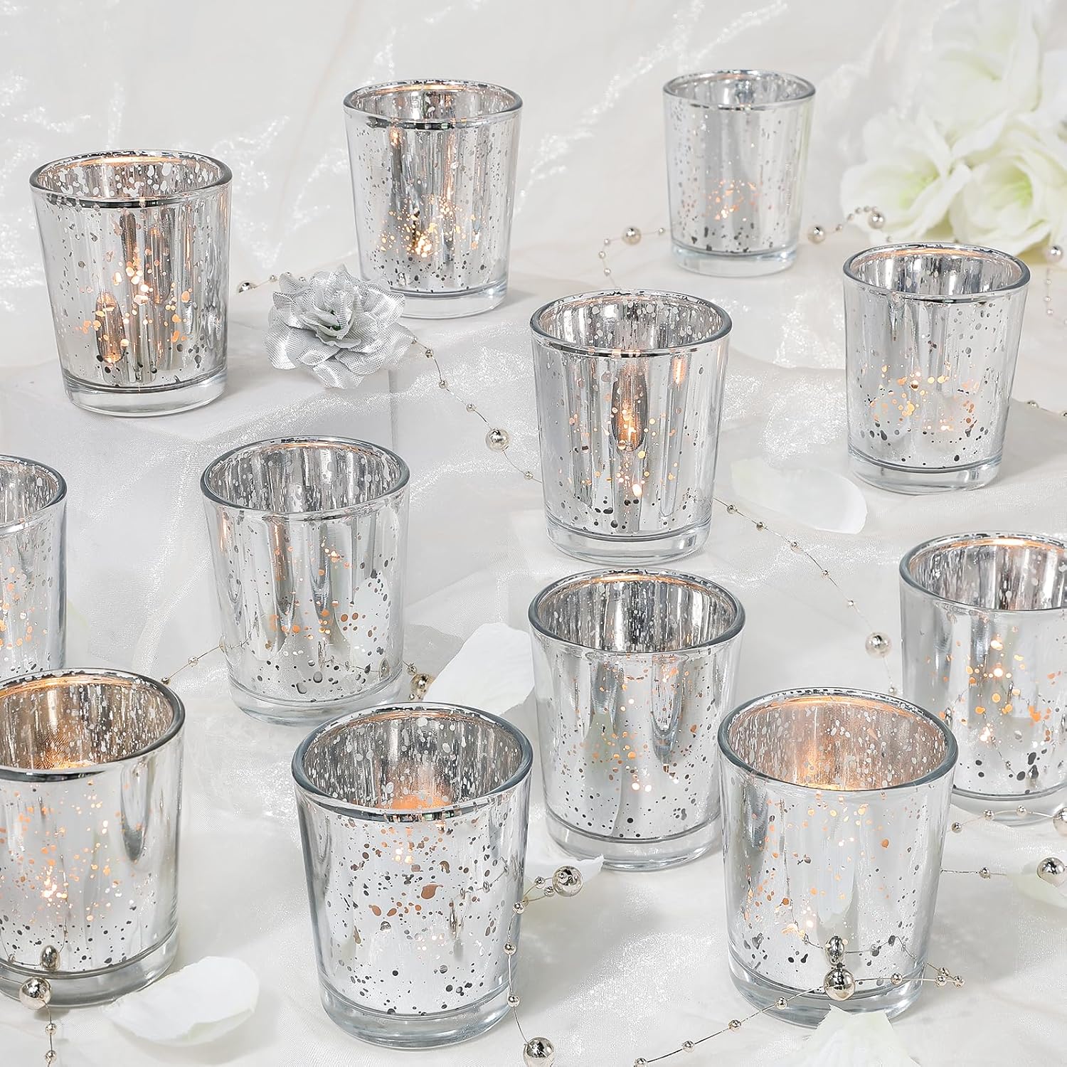 Metallic Silver Votives